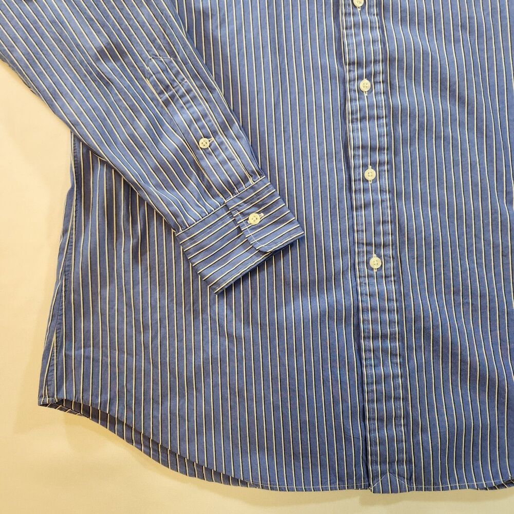 Polo Ralph Lauren Mens Button Shirt Size Large Blue Black White Stripes - Picture 3 of 14